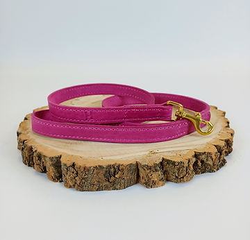 Pink leather lead