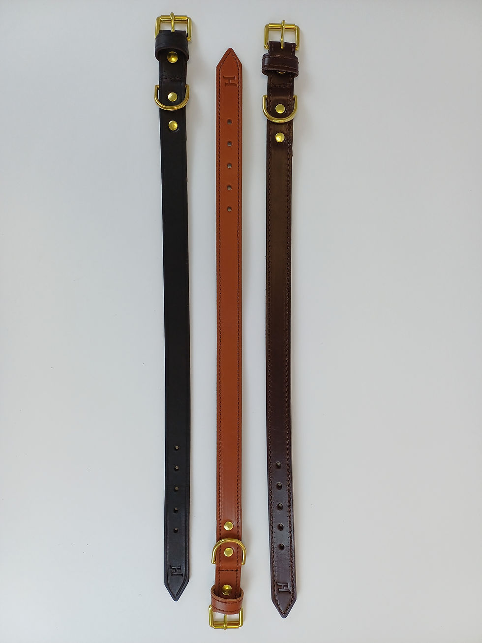 Thumbnail: Highbird Brown  Double Sided Vegetable-Tanned Leather Collar