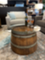 Wine Barrel Coffee Table With Glass