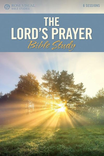 Bible study book cover with a bright sunrise and the title "The Lord's Prayer"