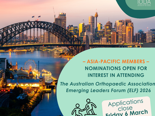 IODA will select one Asia-Pacific candidate to attend the Australian Orthopaedic Association's (AOA) 2026 Emerging Leaders Forum (ELF)