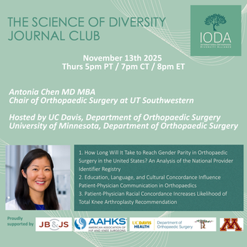 The science of diversity journal club Orthopaedic Surgery IODA JBJS journal Club Antonia Chen Gender Parity