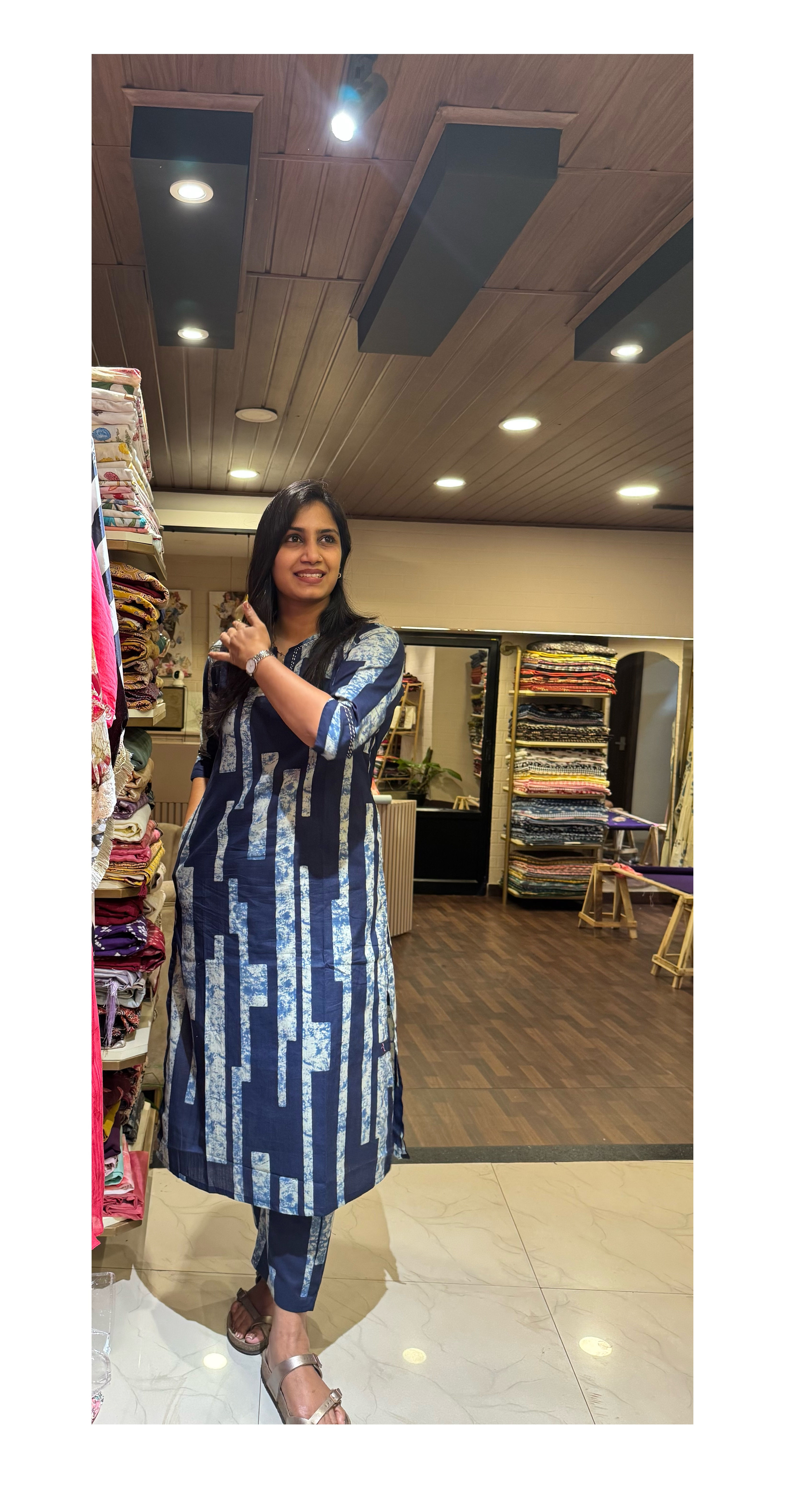 Indigo stripes Cordset