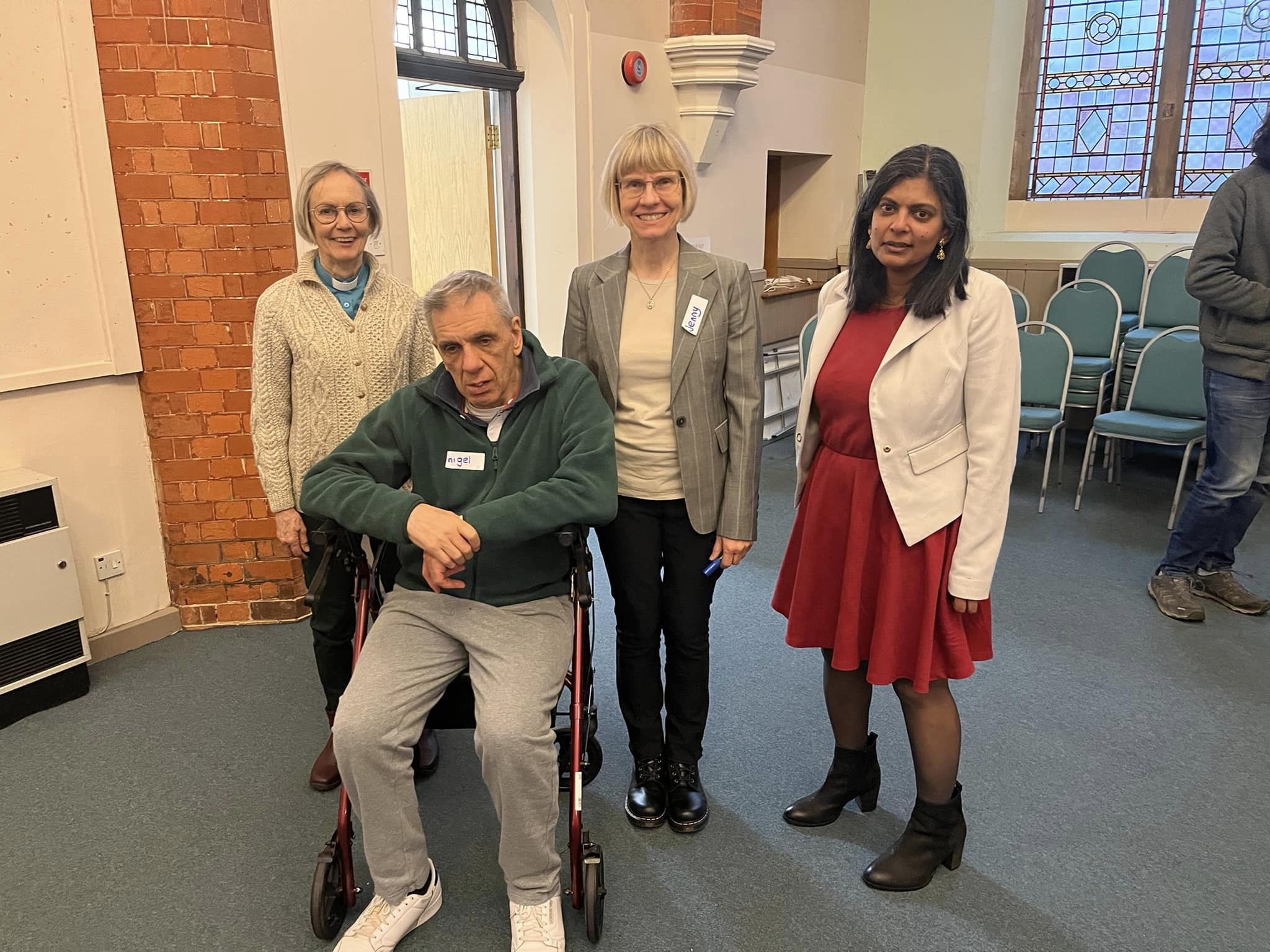 Jenny Teuten, Nigel Teuten, Dr Rupa Huq MP and Rev Sue at the LAGC Ealing Community Café
