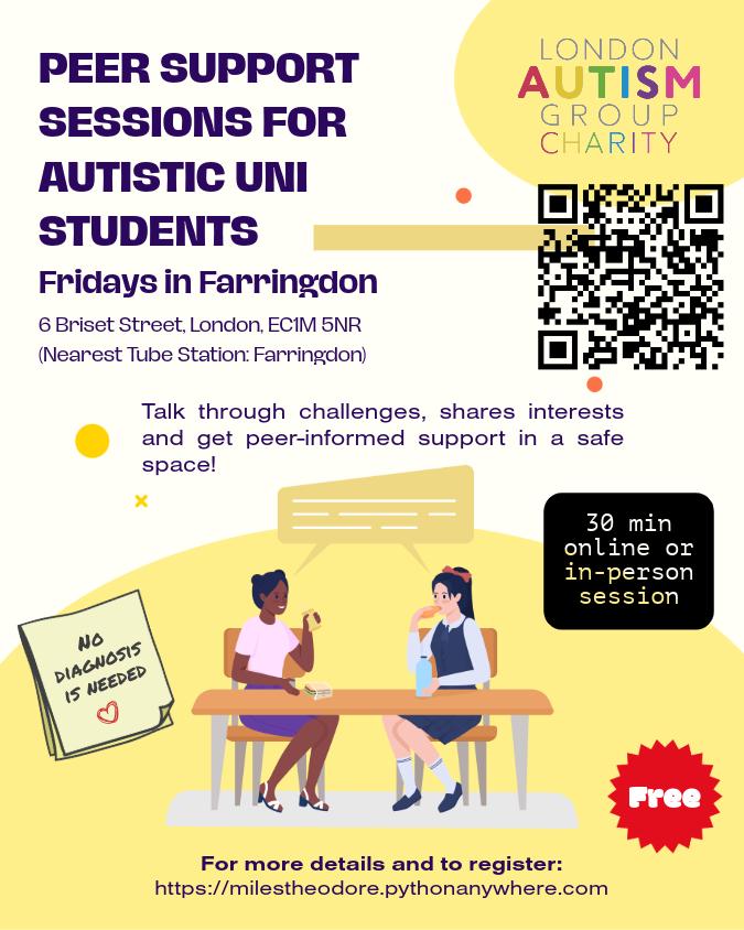 Peer support session for autistic university students