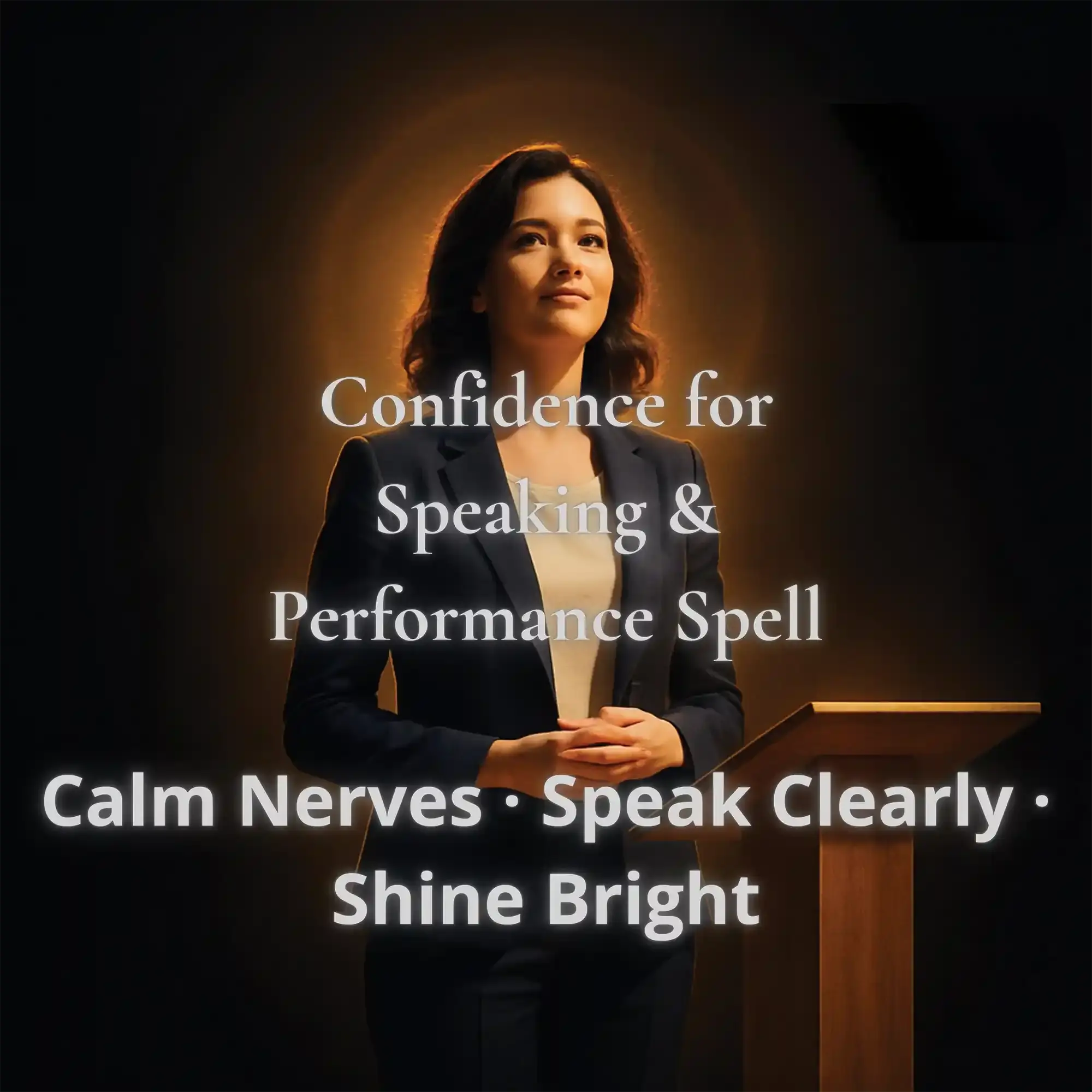 Photo of ritual casting to boost stage confidence and calm nerves before a performance, showing focused spiritual energy work