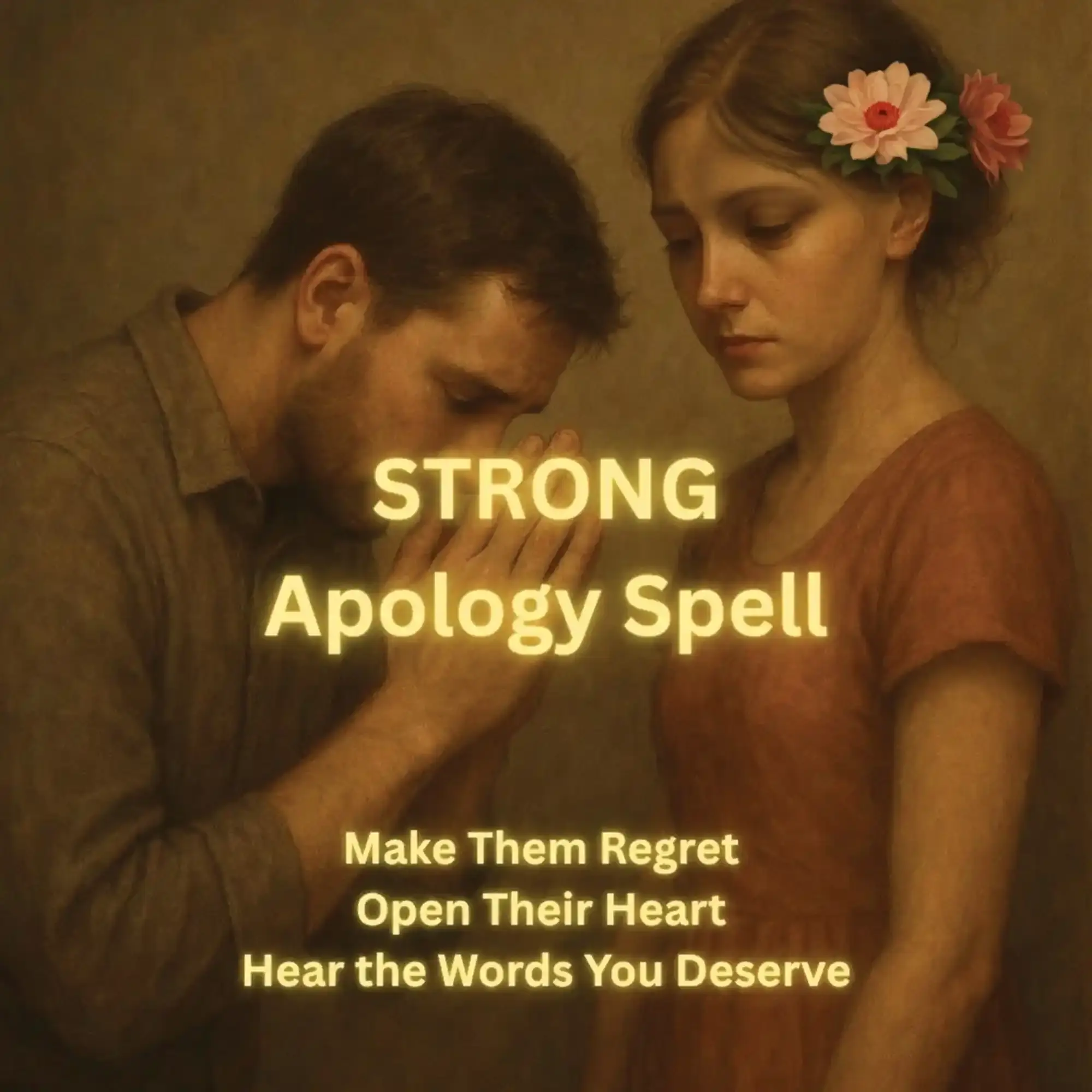 Photo of a ritual for an apology spell showing focused heart-opening work to gently encourage remorse and a sincere apology