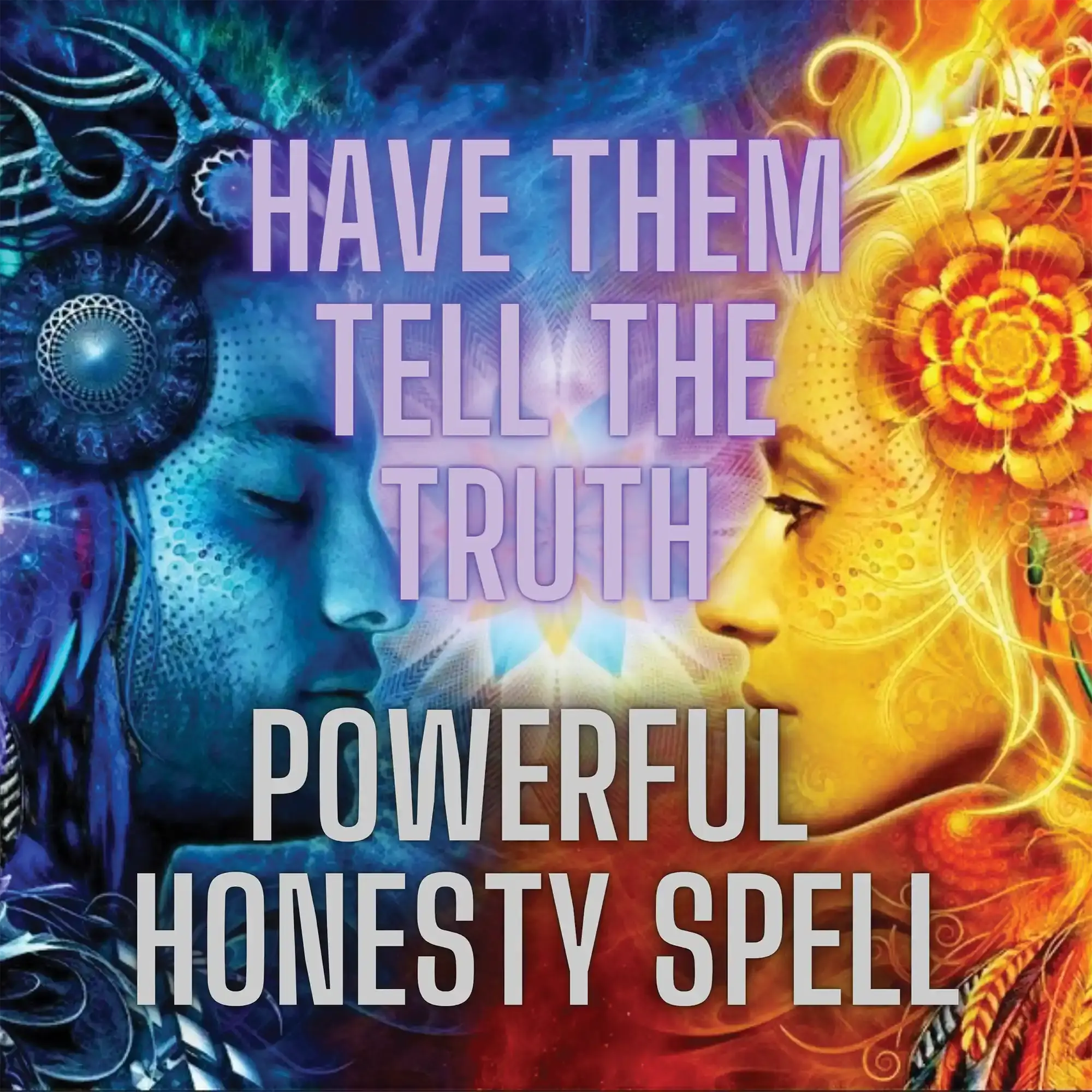 Photo of a stop lying spell ritual showing focused white magic casting to encourage honesty, openness, and restored trust