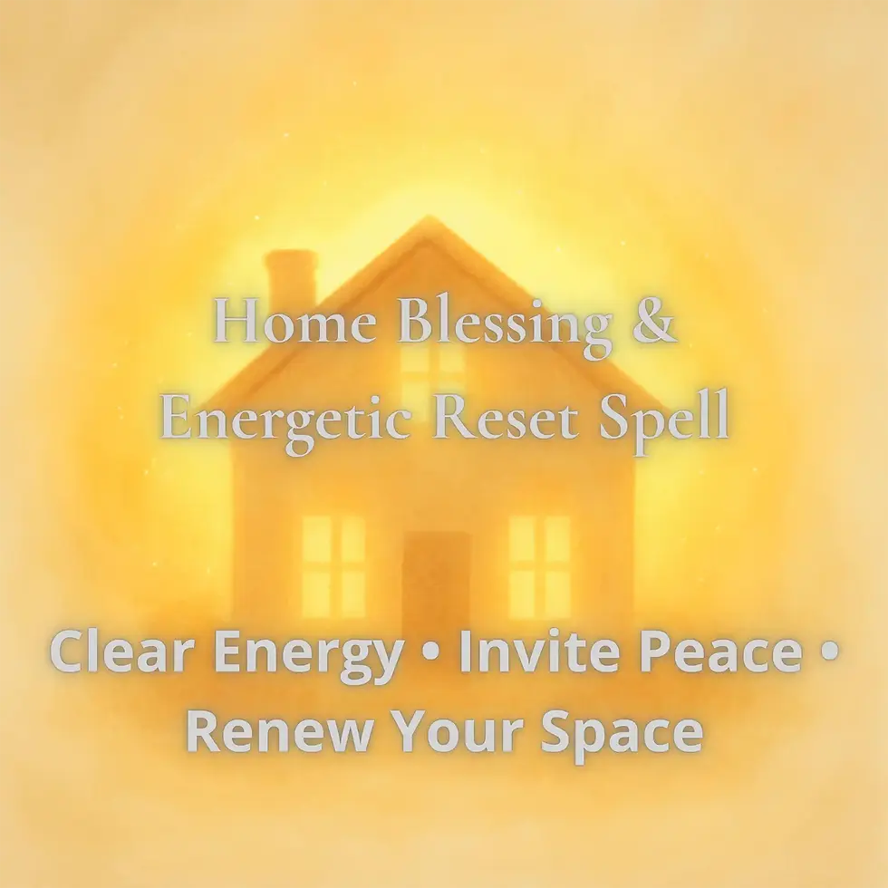 Photo of a home blessing ritual using white magic, focused spiritual energy to clear negativity and invite calm for healing