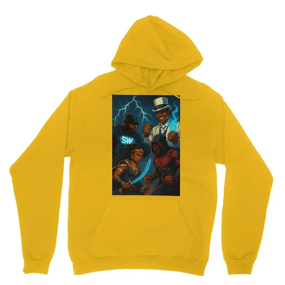 Thumbnail: Black Art Comic Hoodie – Streetwear Inspired by Black Superheroes & Afro Culture