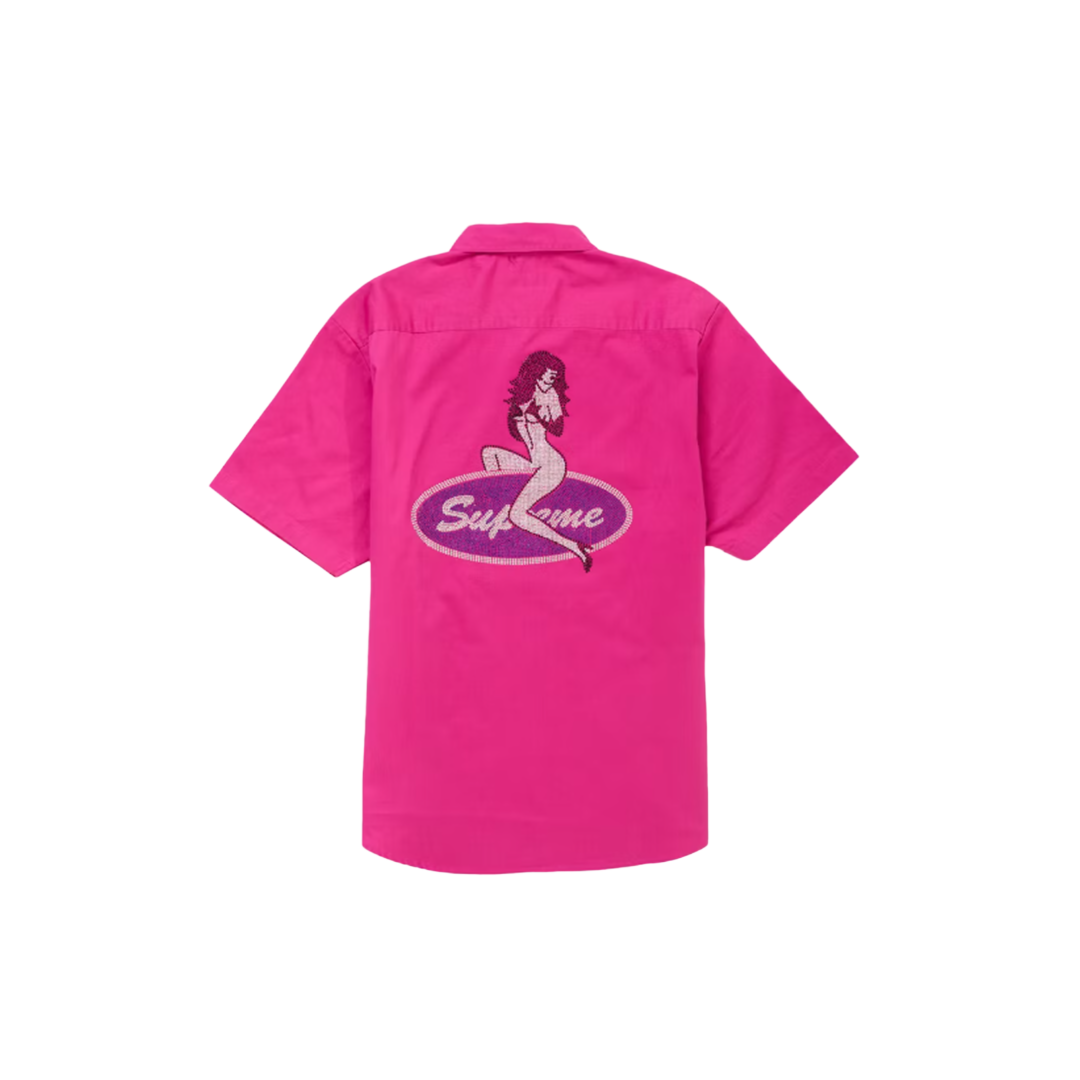 SUPREME RHINESTONE PIN UP S/S SHIRT