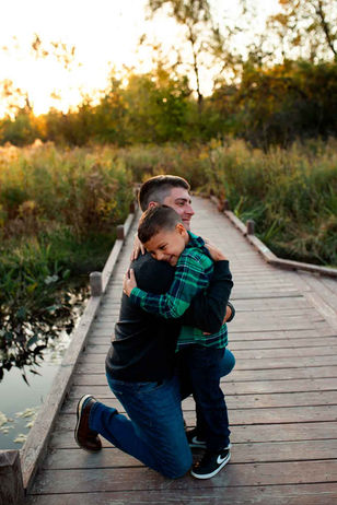 father and son moment during there photoshoot in batavia illinois
