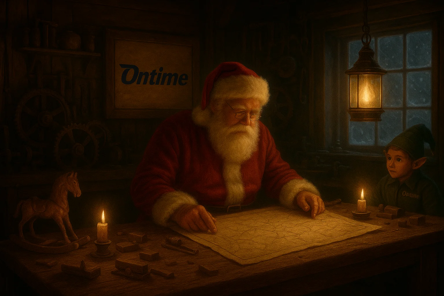 Papa Noel en su taller - Contenido creado con herramientas de IA