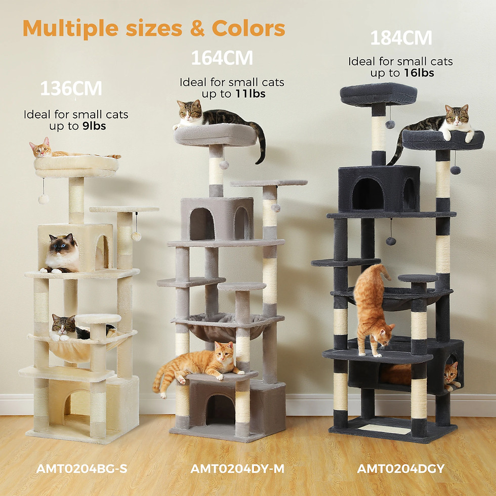 Thumbnail: Large Cat Tree and Tower for Indoor Cats With Sisal-Covered Scratching Posts