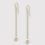 Thumbnail: Gold paper clip style chain drop earring with 4mm gem stone