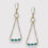 Thumbnail: Gold chain dangle earrings with three 2mm gem stones