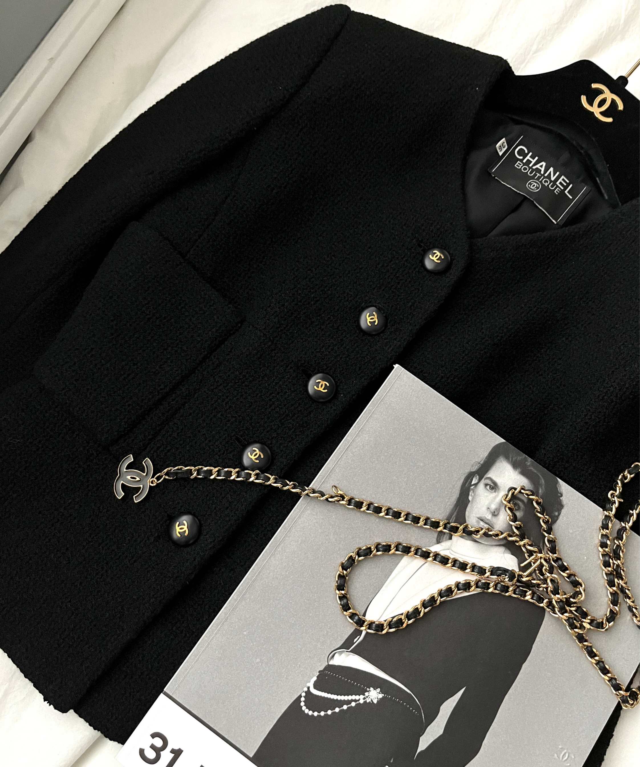 CHANEL WOOL BOUCLE JACKET  FROM  1996 COLLECTION