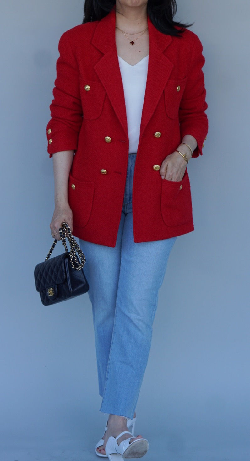 Thumbnail: CHANEL RED WOOL BLAZER  FROM COLLECTION 22