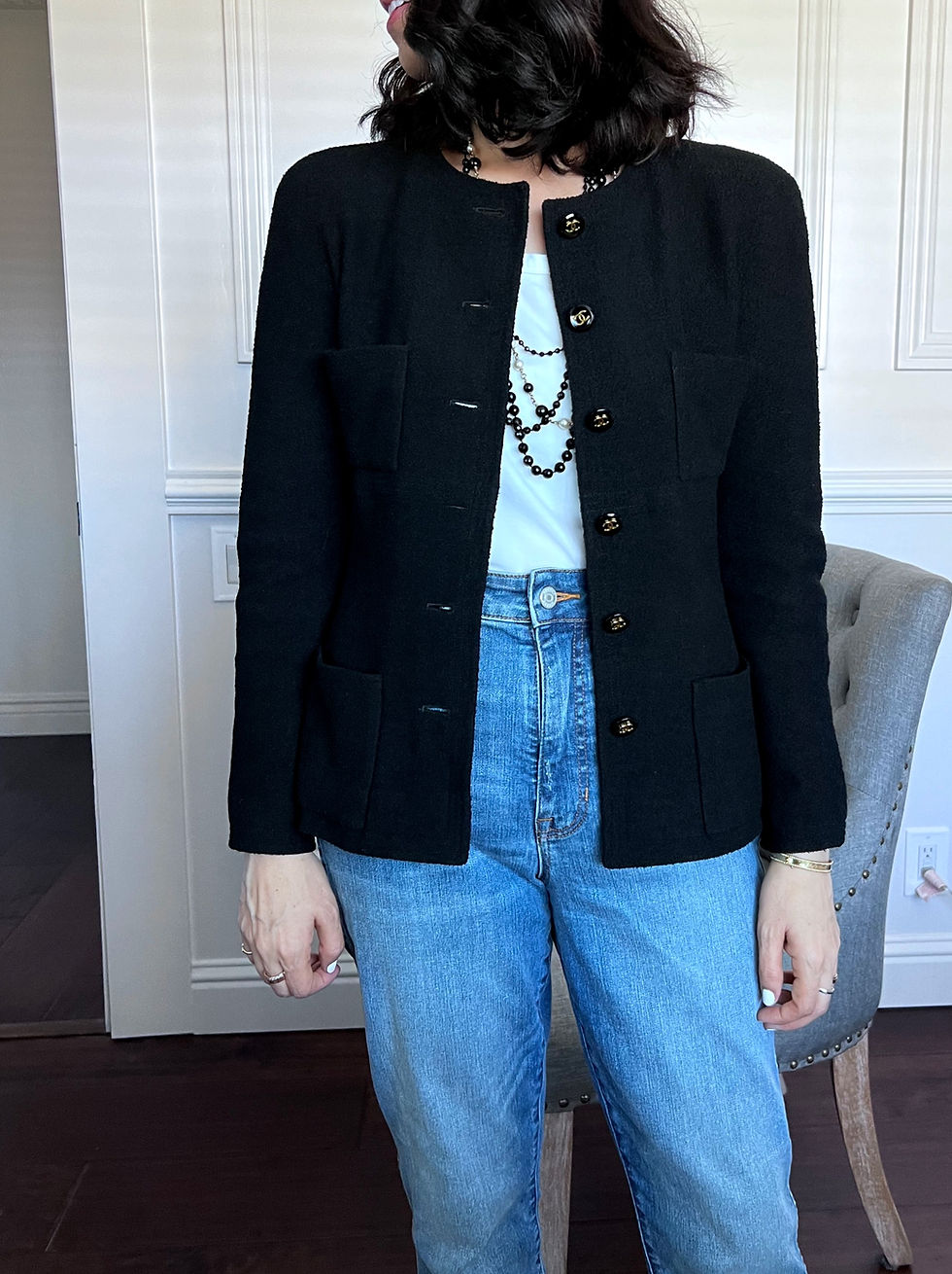 Thumbnail: CHANEL WOOL JACKET  FROM  1995 SPRING  COLLECTION
