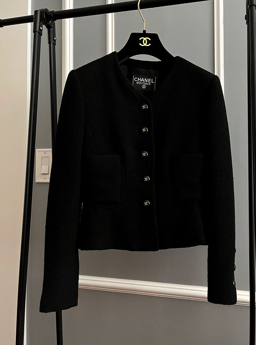 Thumbnail: CHANEL WOOL BOUCLE JACKET  FROM  1996 COLLECTION