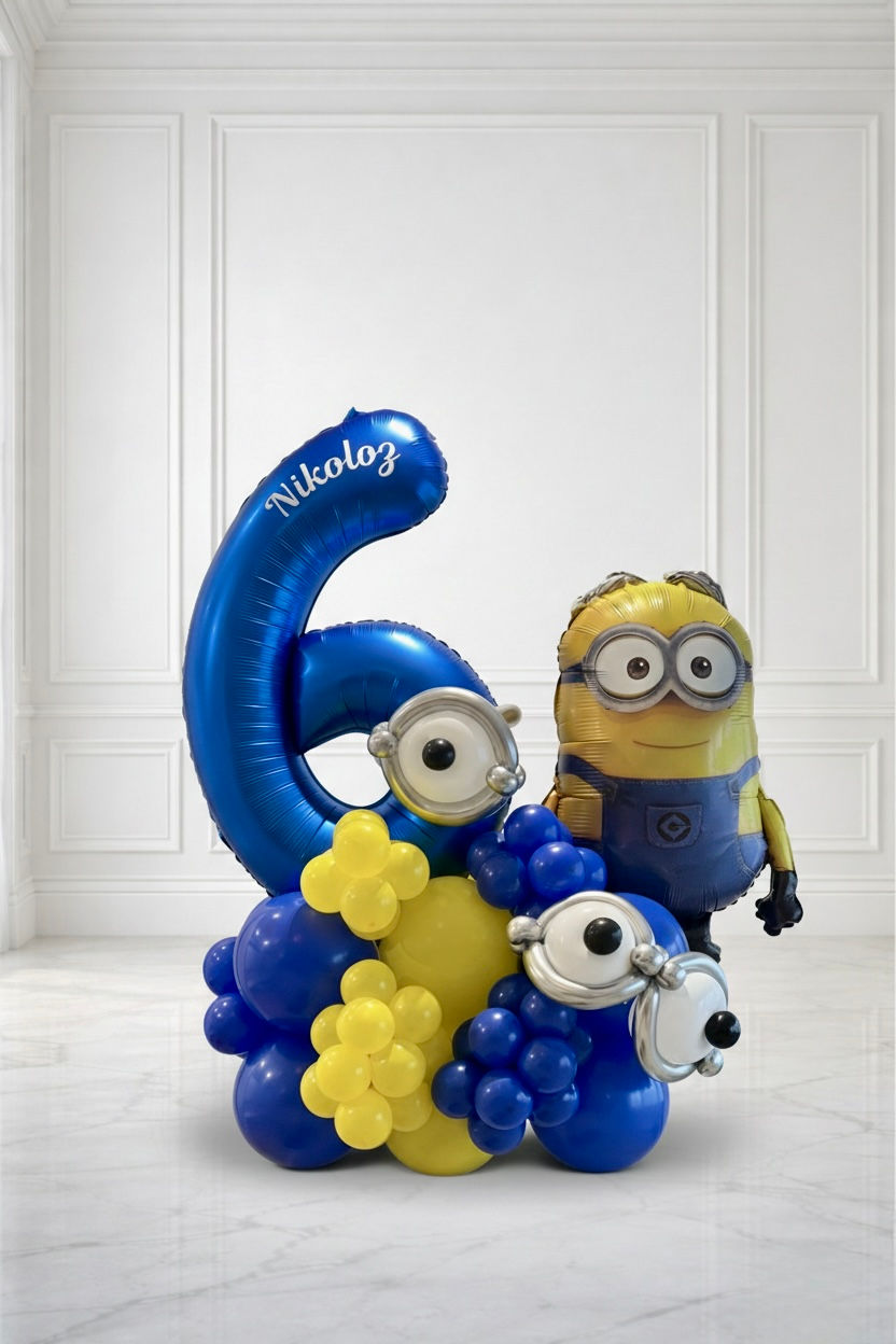Minions 6th birthday balloon decoration in Marbella Costa del Sol