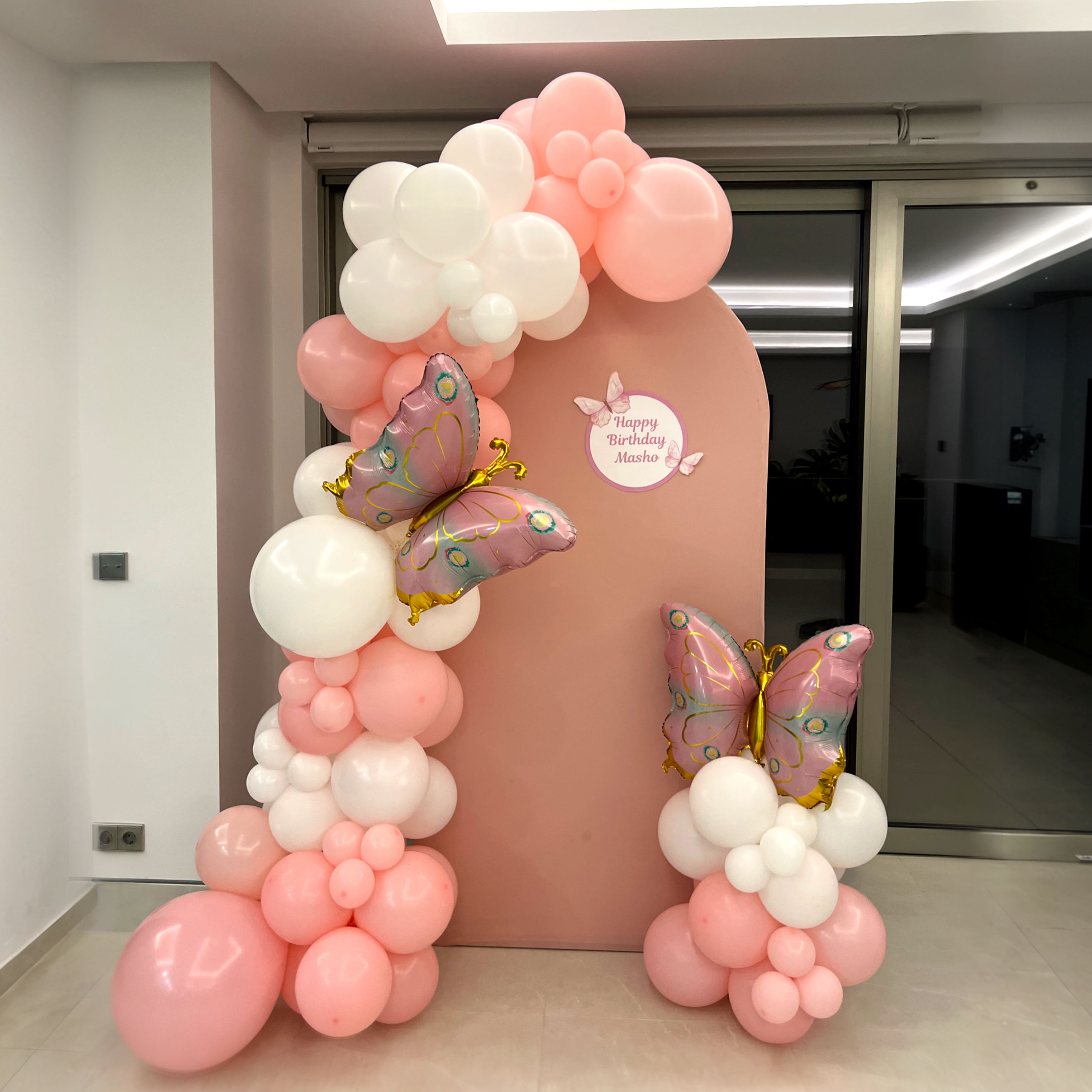 Birthday Girl Butterfly Balloon Arch Decor
