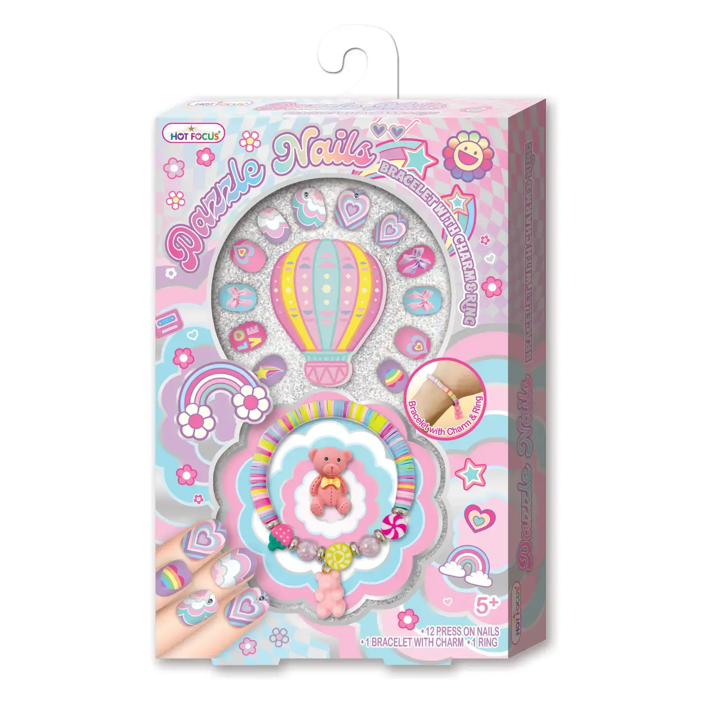 Rainbow Dazzle Nails Set