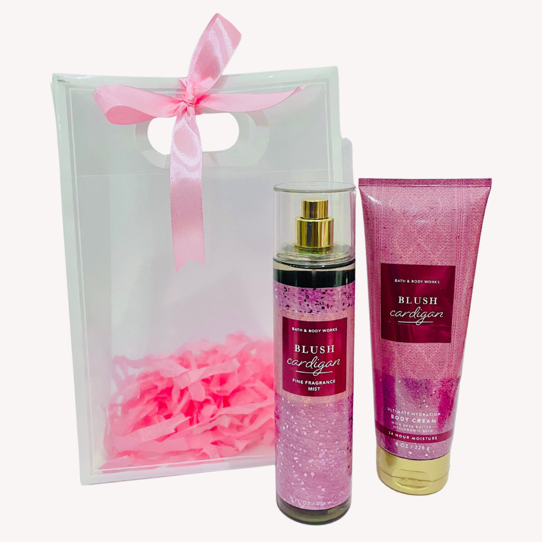 Blush Cardigan Full Size 2 Piece Gift Set