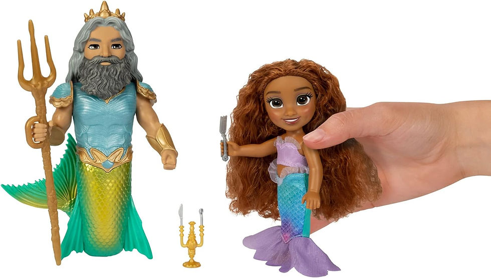 Thumbnail: Disney The Little Mermaid Ariel Doll and King Triton Petite Gift Set
