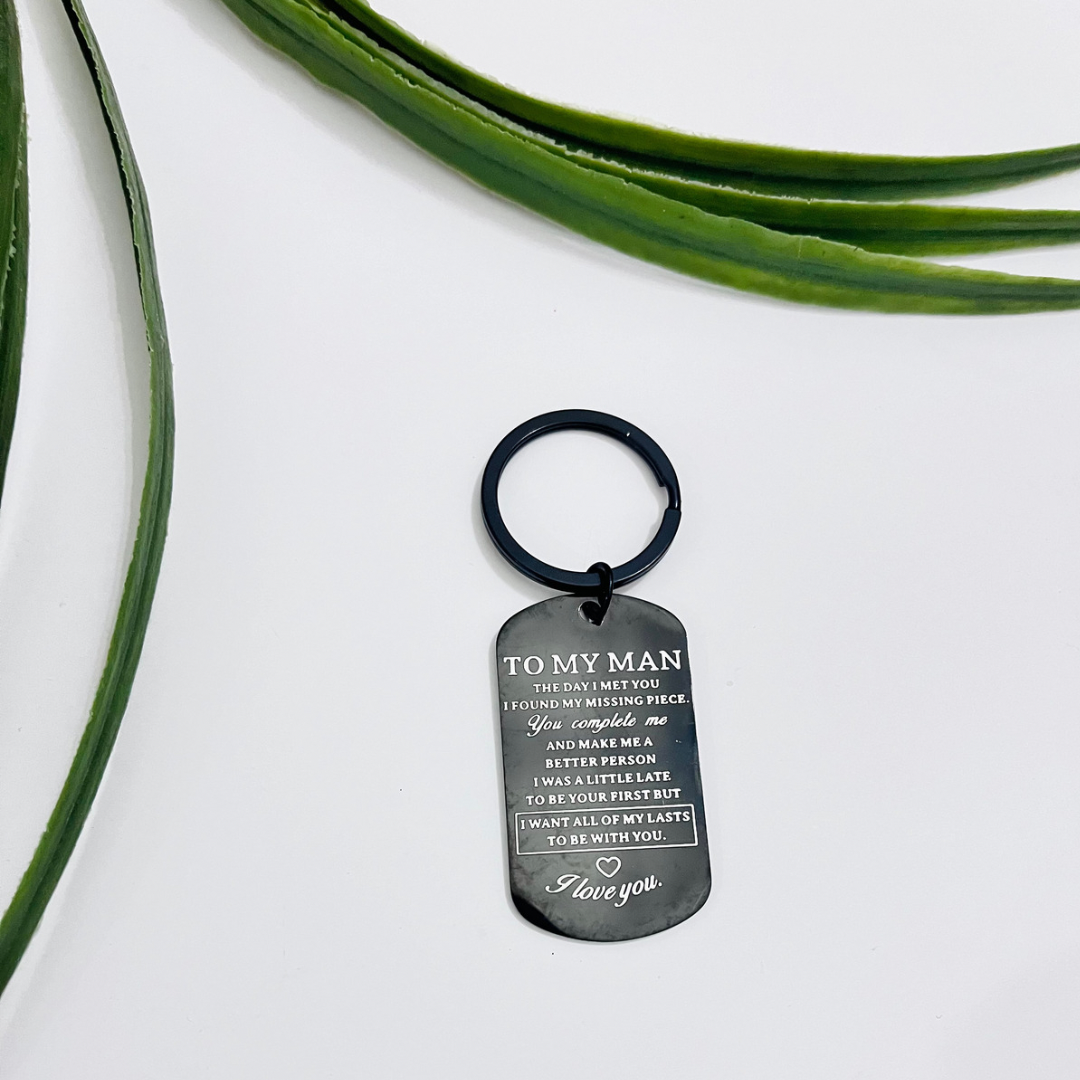 To My Man I Love You Keychain