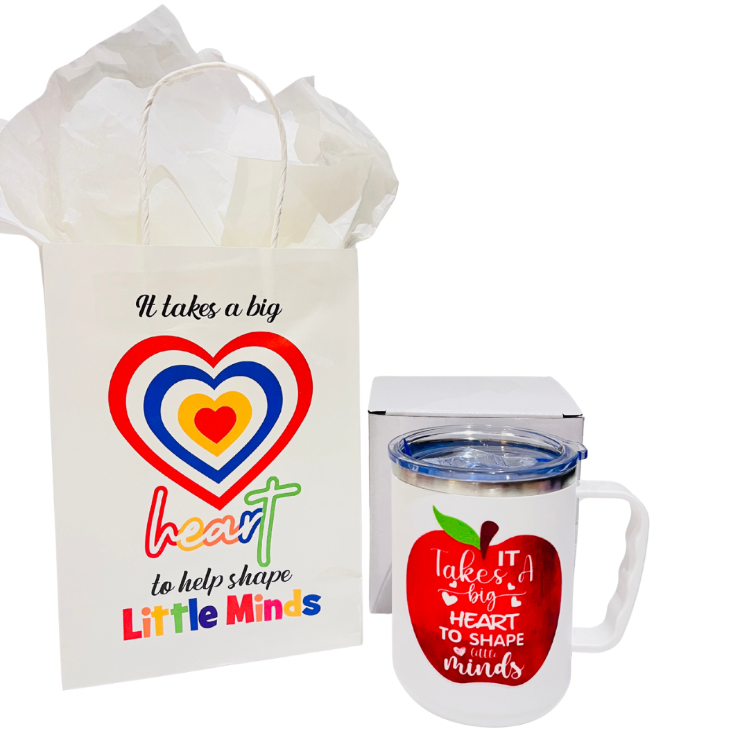 It Takes A Big Heart Teacher Handle Tumbler