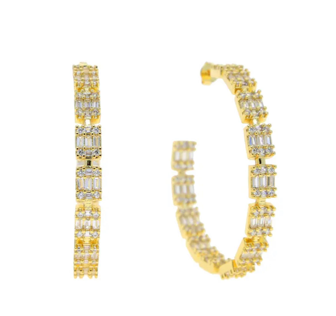 Baguette Hoop Earrings