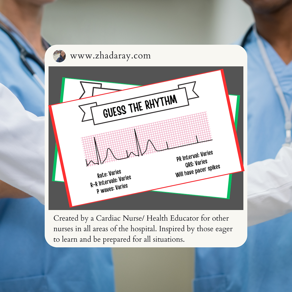 Developed EKG Flashcards for Cardiac Nurse Unit