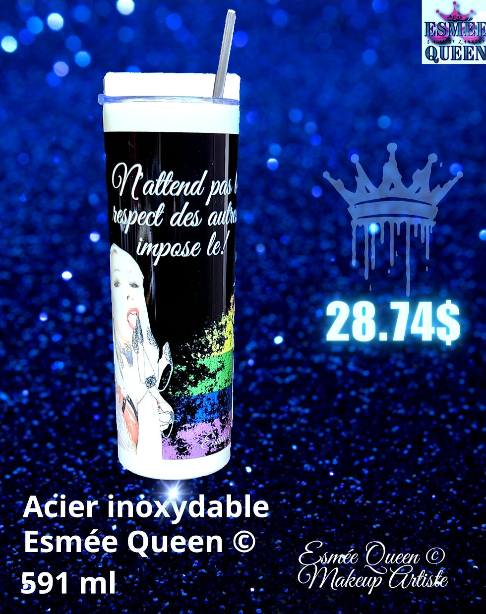 Gourde Esmée Queen en acier inoxydable Série LGBT
