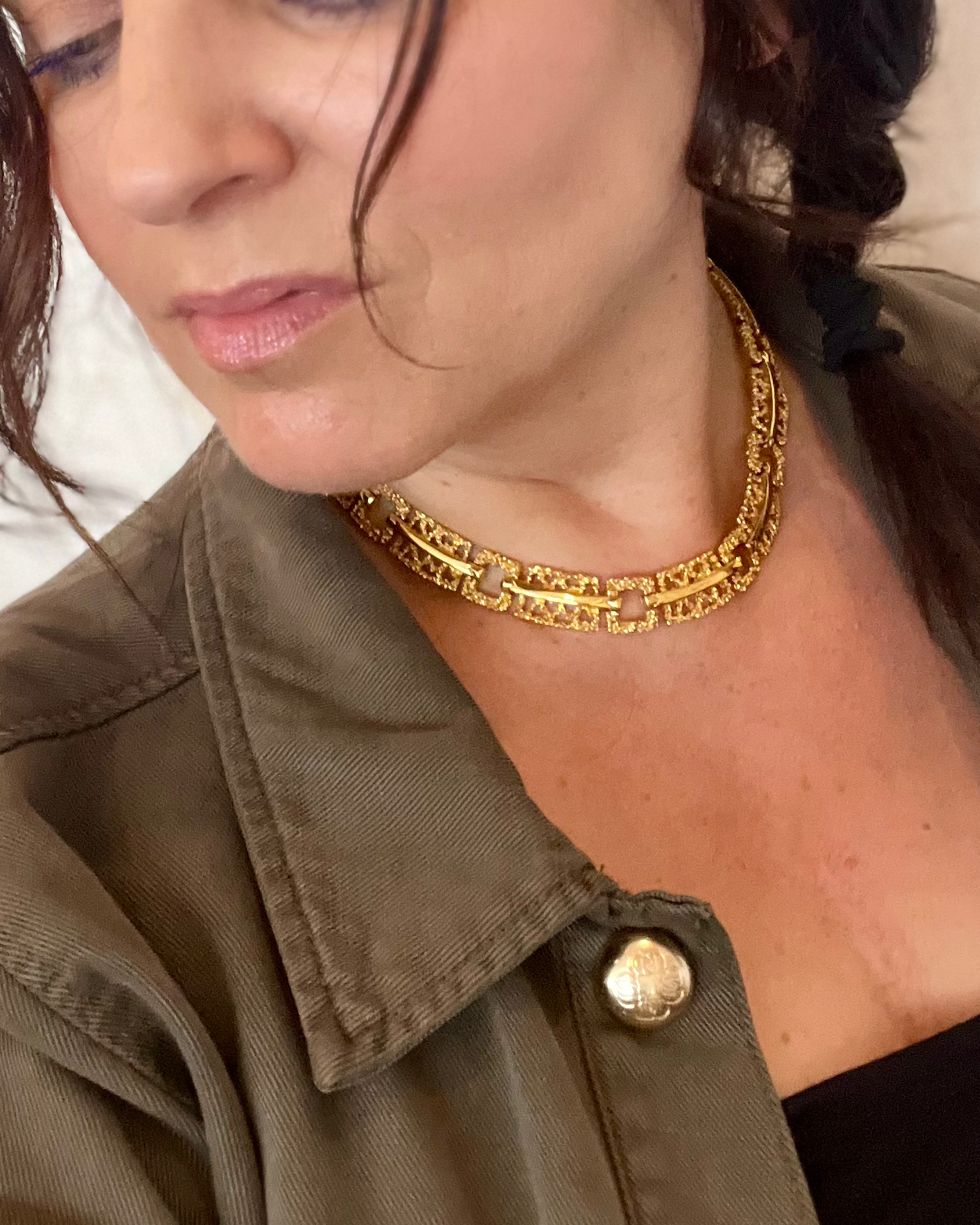 Vintage Goldplate Choker Style Necklace TVN79