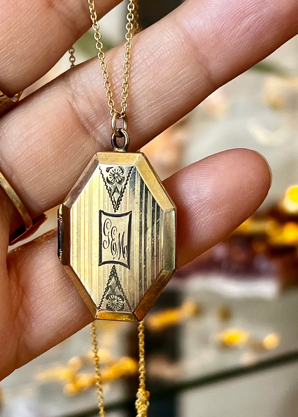 Art Deco Monogrammed Two Sided Locket TVN05