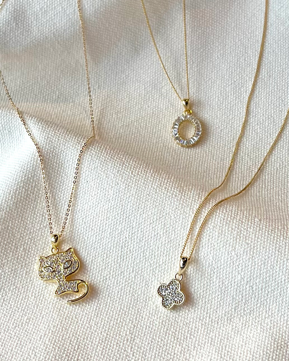 Thumbnail: KINDRED 14K Gold Vermeil + CZ Pendant Necklace KN30 
