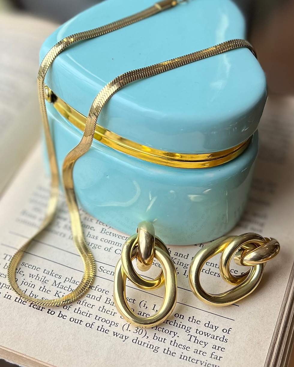 Thumbnail: Vintage Brass Deadstock Double Loop Post Earrings FEJ20