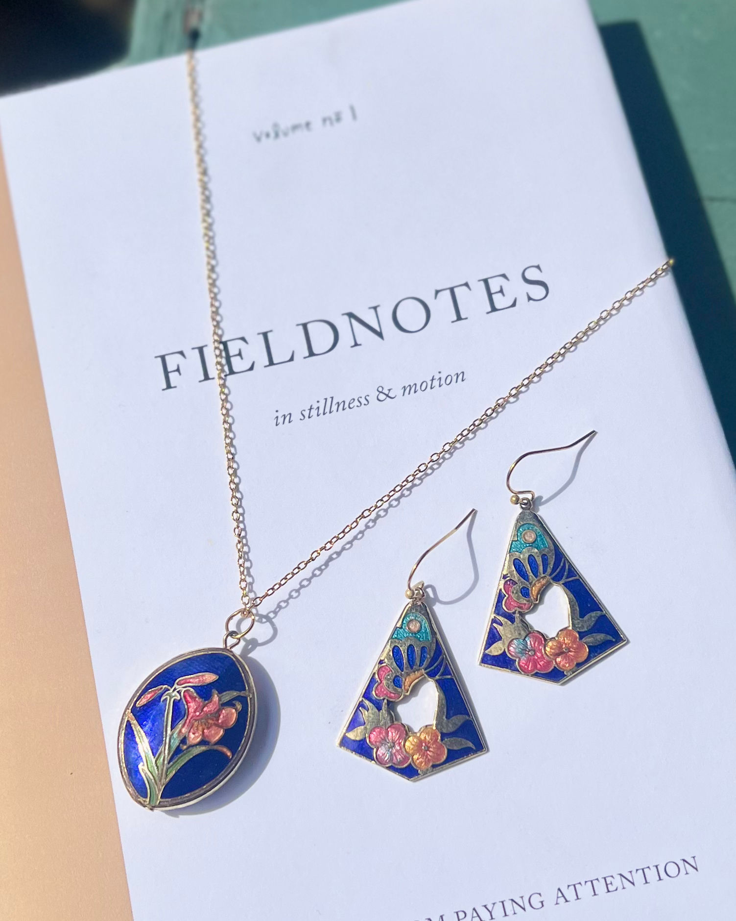Vintage Goldplate Cloisonné Earrings TVAE26