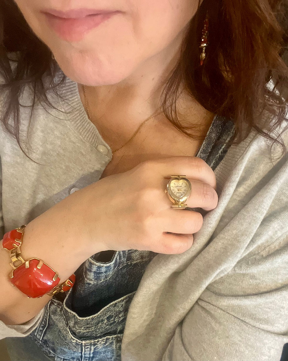 Thumbnail: Vintage Goldplate Acrylic Statement Bracelet TVB57