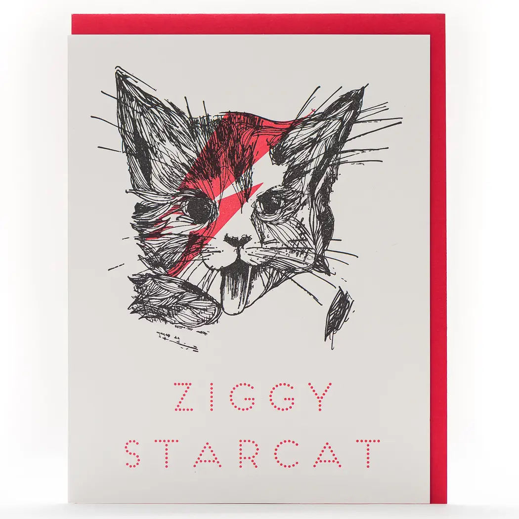 PORCHLIGHT PRESS ‘Ziggy Starcat’ Card CRA15