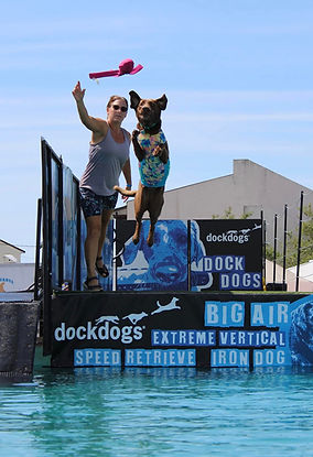 Big Air DockDogs, chasing the dummie