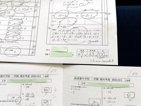 数学100点が3人!!