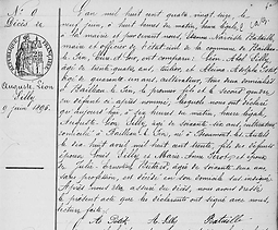 Archives départementales, Bailleau-le-Pin, registre d’état civil 1896
