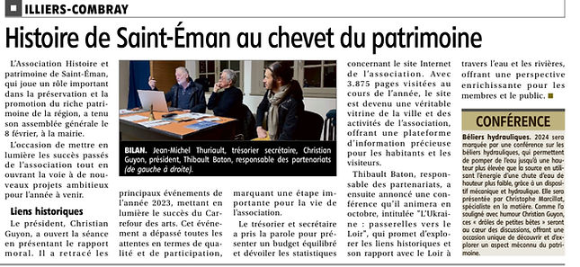 article du 15/02/2024 dans l'Écho Républicain
