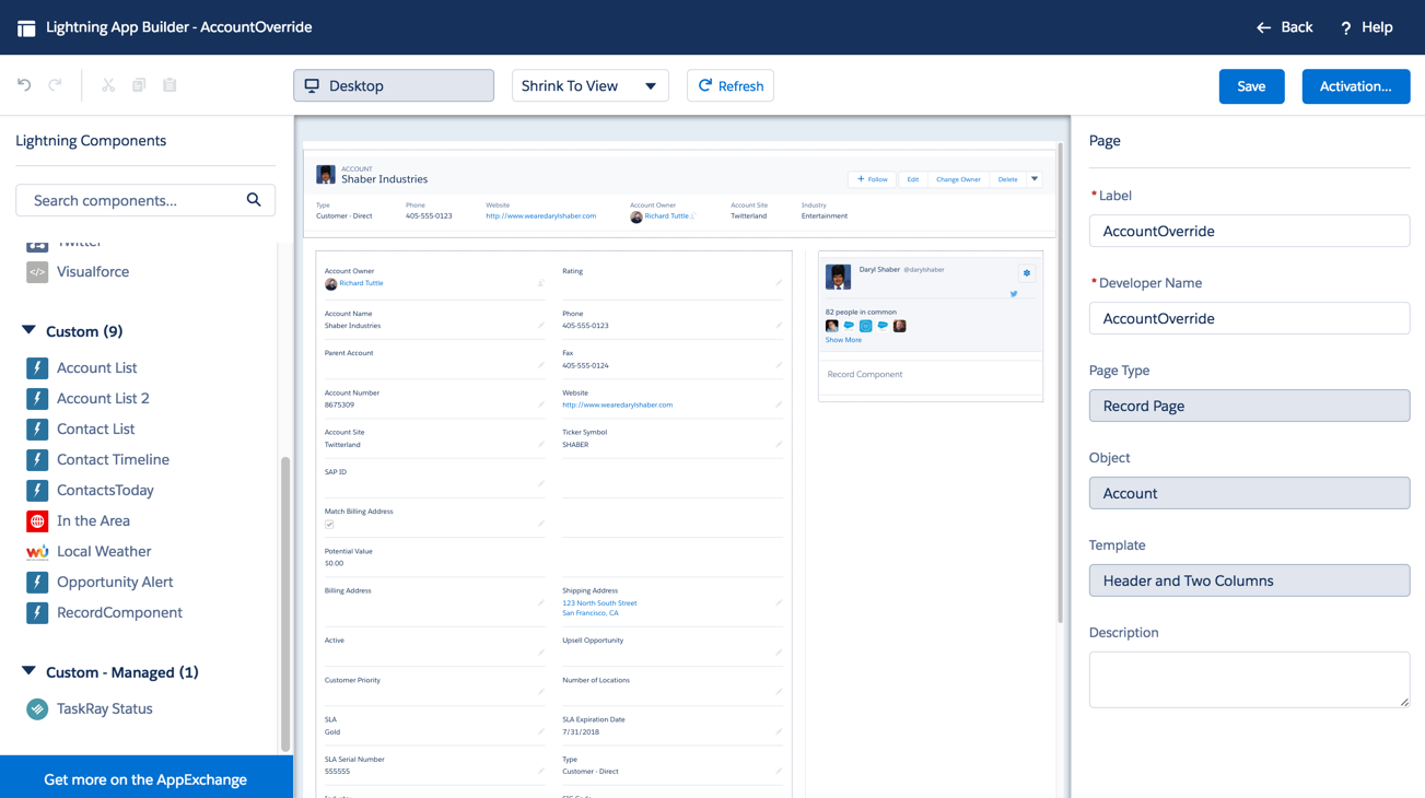 lightning app builder based on record type lightning app builder based on record type