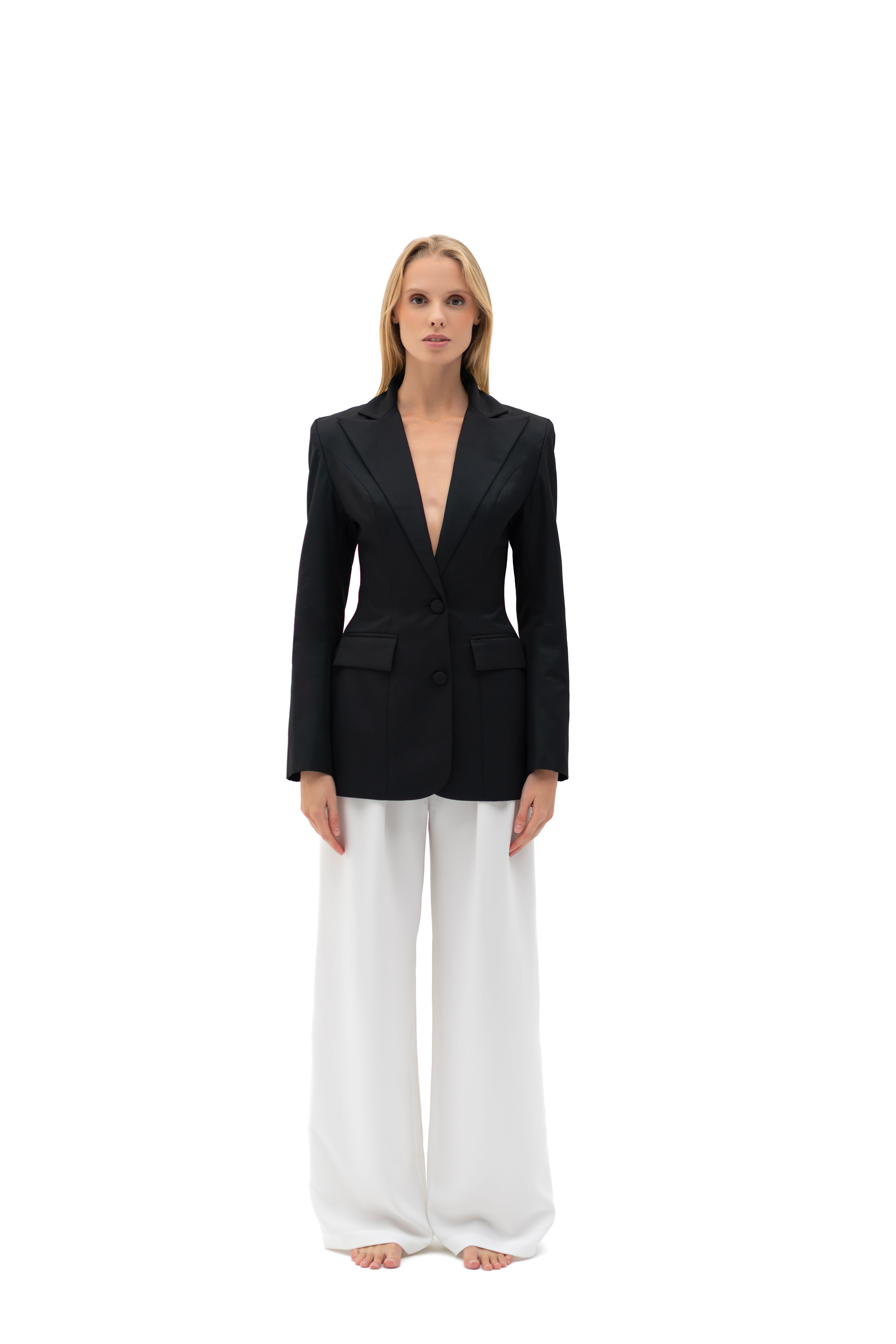 ISABELA Tailored Padded Shoulder Blazer