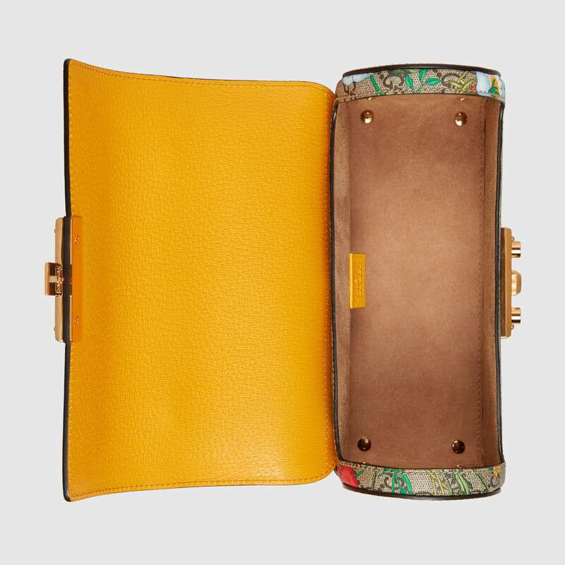 padlock gg flora small bamboo shoulder bag