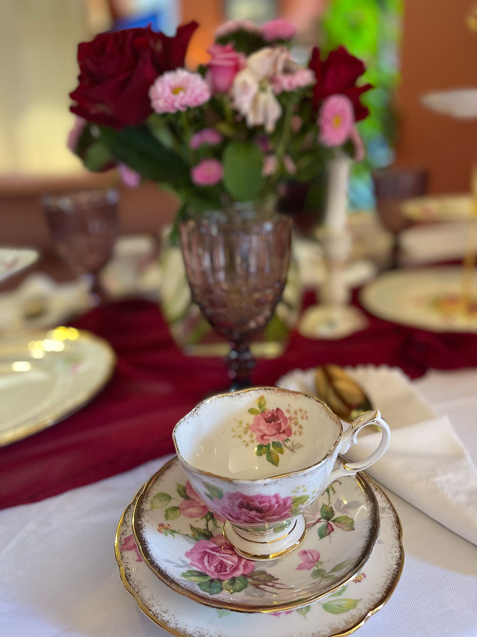 Thumbnail: Tea Trio Royal Albert American Beauty