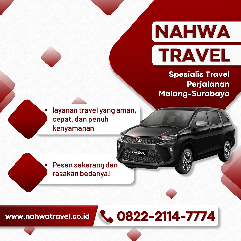 Travel Malang Surabaya terbaik dengan layanan premium. Nikmati perjalanan nyaman, aman, dan tepat waktu dengan pelayanan profesional.